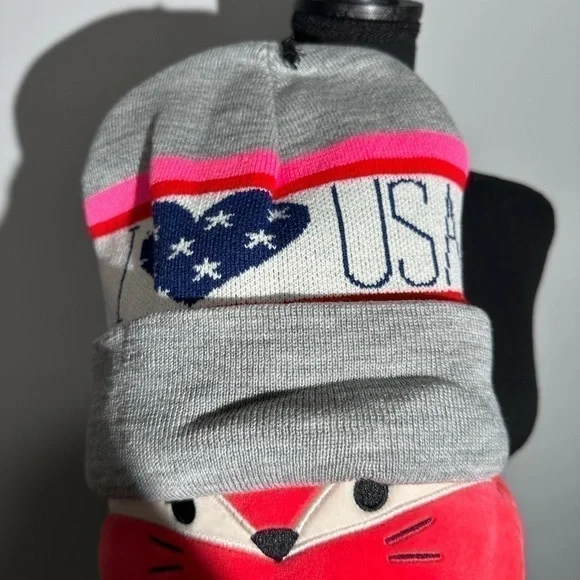 American Eagle Outfitters “I ❤️ USA” Beanie Hat - Picture 5 of 10